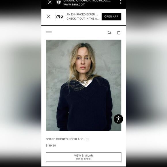 New ZARA Snake Choker Necklace In Aged Gold - Picture 2 of 11